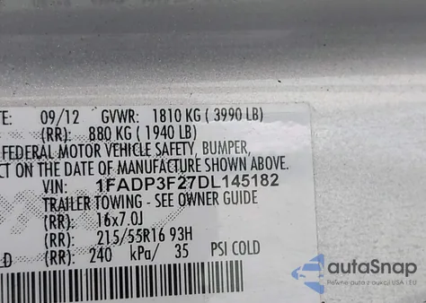2013 Ford Focus Se from USA, damaged, VIN 1FADP3F27DL145182